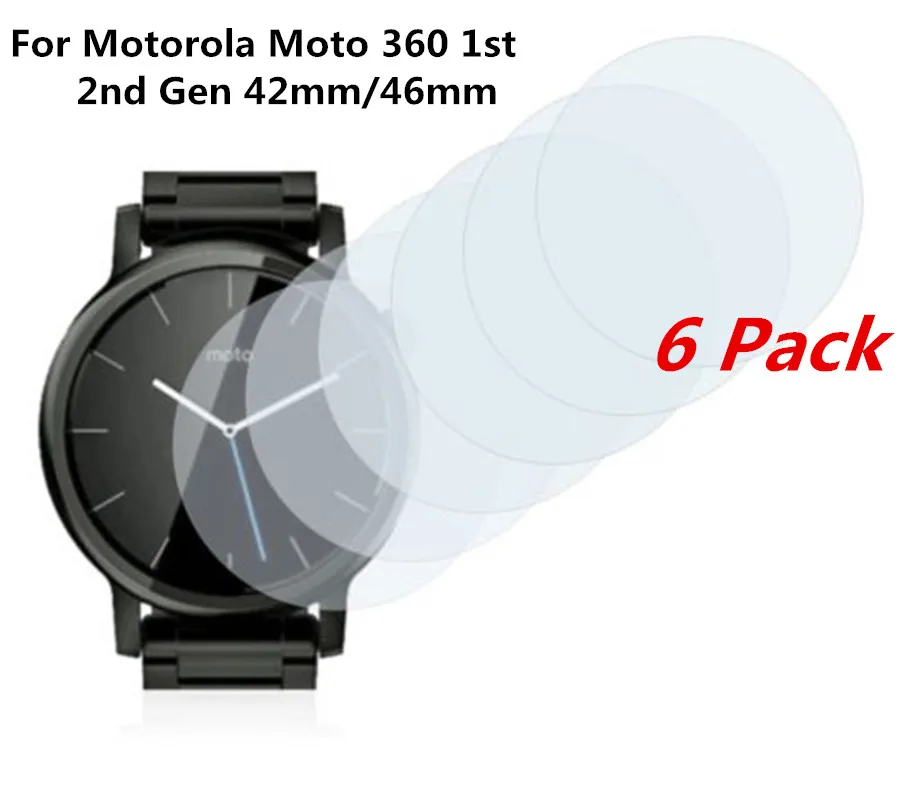 6x Screen Protector PET Soft film Shield For Motorola Moto 360 1st 2nd Gen 42mm/46mm Smart Watch Wristband Anti-scratch TPU Film |