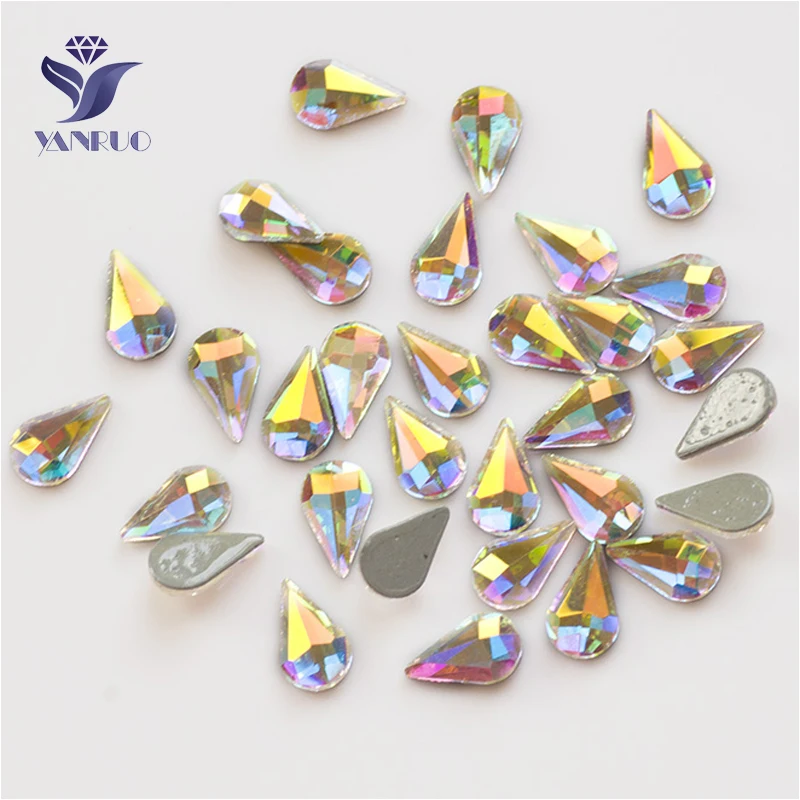 Yanruo 2165HF AB Drop 5*8 6*10 мм Flatback исправление стеклянные кристаллы горный хрусталь