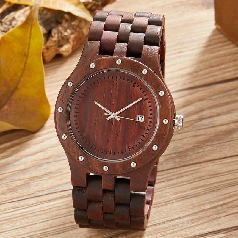 

Mens Wooden Watch Luxury Top Brand New Fashion Full Natural Wood Analog Wooden Bracelet Wrist Watch Men Clock relogio masculino