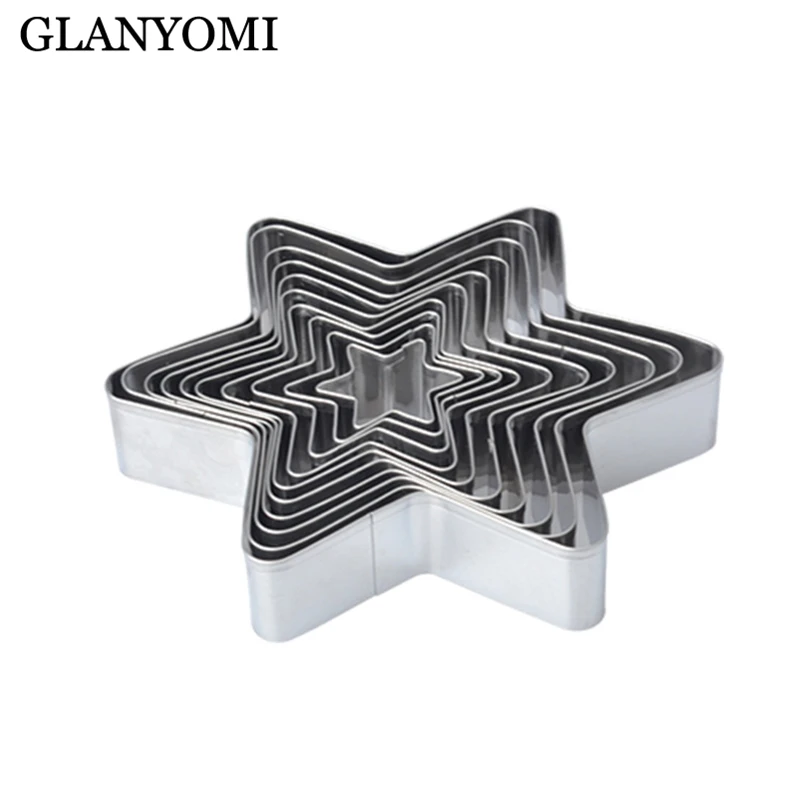 

10Pcs/Set Star Cookies Cutter Molds Cake Mould Biscuit Plunger Forms For Cookies Cake Decorating DIY Baking Tools