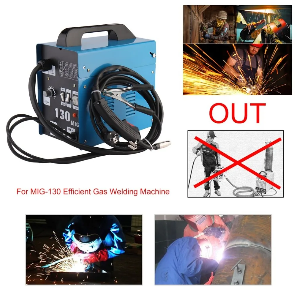 

(Ship from DE) Single Phase Portable Fan Cooling Wire MIG-130 High Efficient Gas-Shielded Welding Machine For Weldering EU Plug