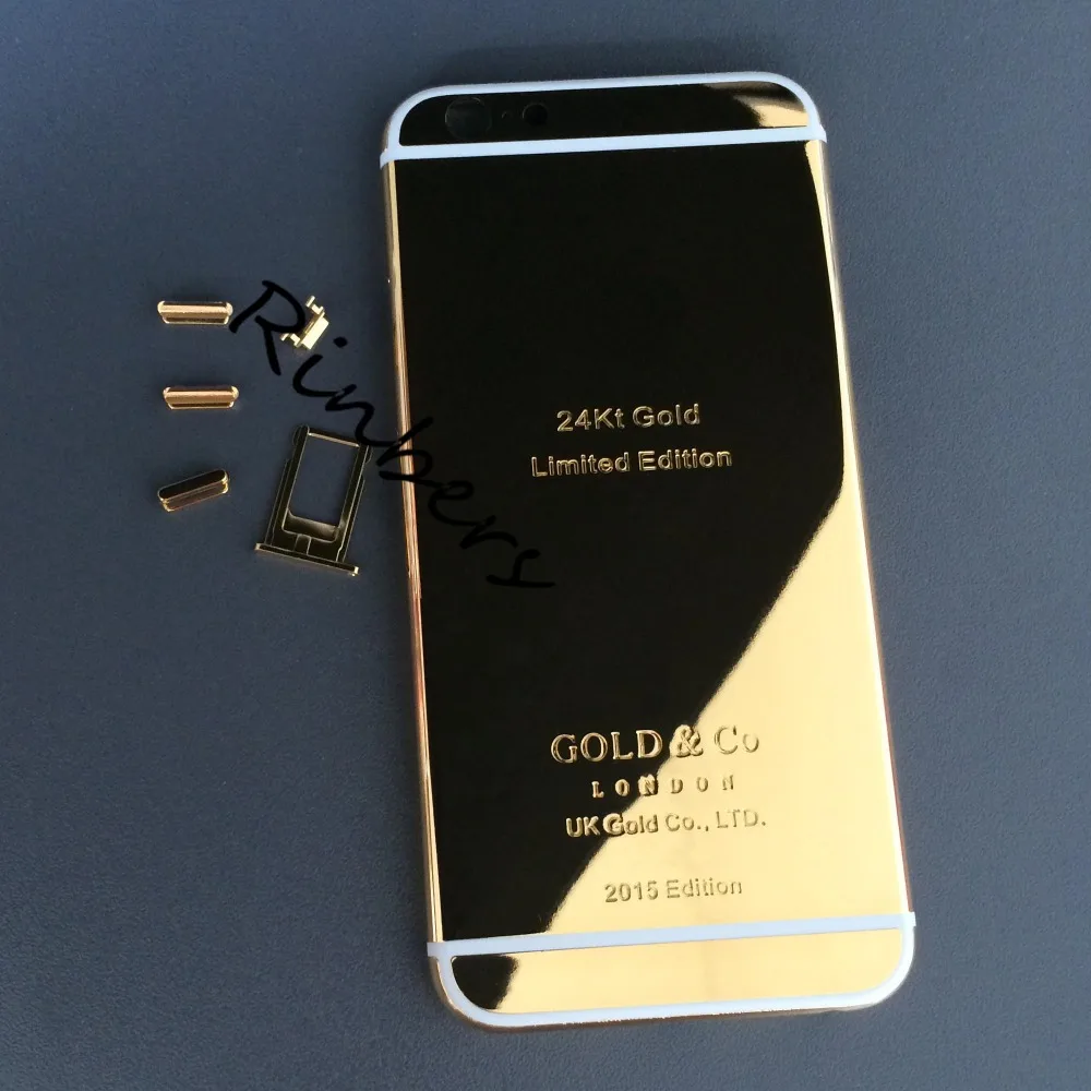 24k 24kt 24ct Limited Edition Mirror Gold Middle Frame Replacement Back Cover Housing Logo Engraved Word Button For Iphone 6 4 7 For Iphone For Iphone 6logo Replacement Aliexpress