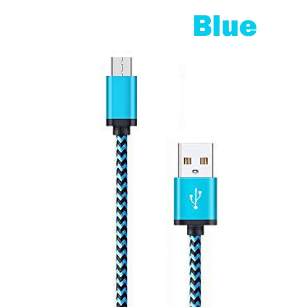 Micro USB кабель 2A Быстрая зарядка нейлон USB синхронизация данных мобильный телефон Android Кабель зарядного устройства для samsung sony htc LG huawei кабель - Цвет: Blue