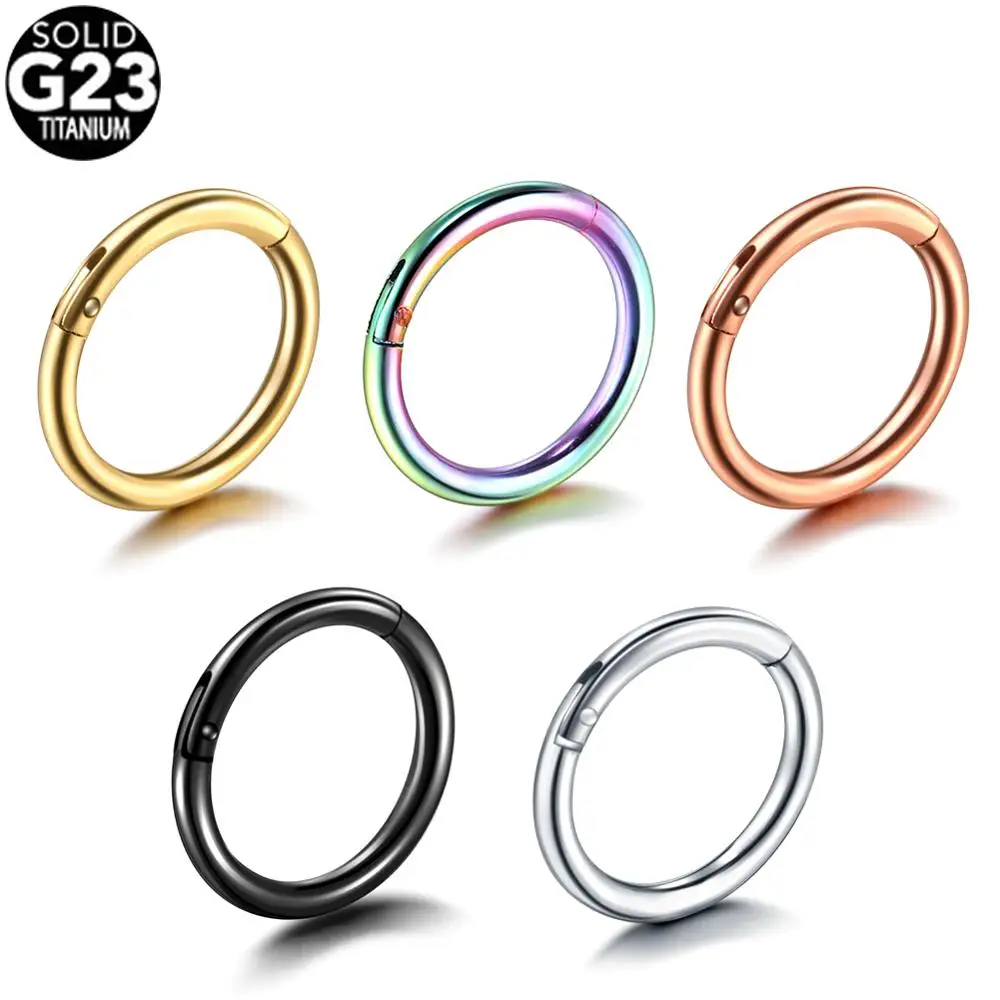 Piercing jewelry body piercing earrings ear piercing jewelry body piercing jewelry body jewelry 1PC ASTM-F136 titanium nostril piercing 10/12/14/16/18G septum clicker ear cartilage tragus helix conch piercing nipple jewelry