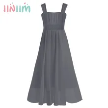 4-14 лет ребенка девочки Костюмы Платье в цветочек для девочек с завышенной талией, с рюшами, платье с бретельками с юбкой-пачкой платье для выпускного вечера для Для летних вечеринок