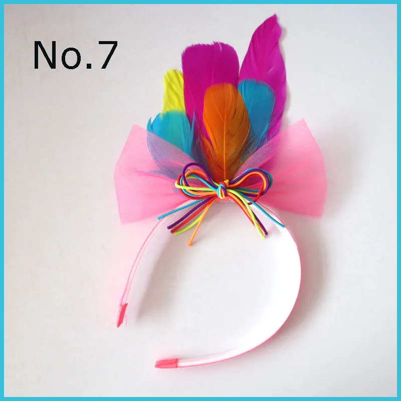 50 BLESSING Girl DIY Popular Feather Headband Net Yarn Hair Bow Baby Wholesale | Аксессуары для одежды