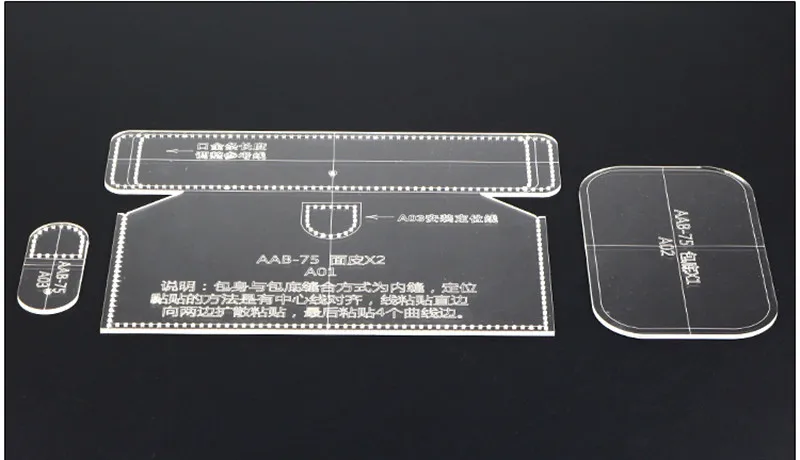 1 комплект ручной работы акриловый кожаный женский кошелек швейный Шаблон трафарет шаблон 13*9*6,5 см