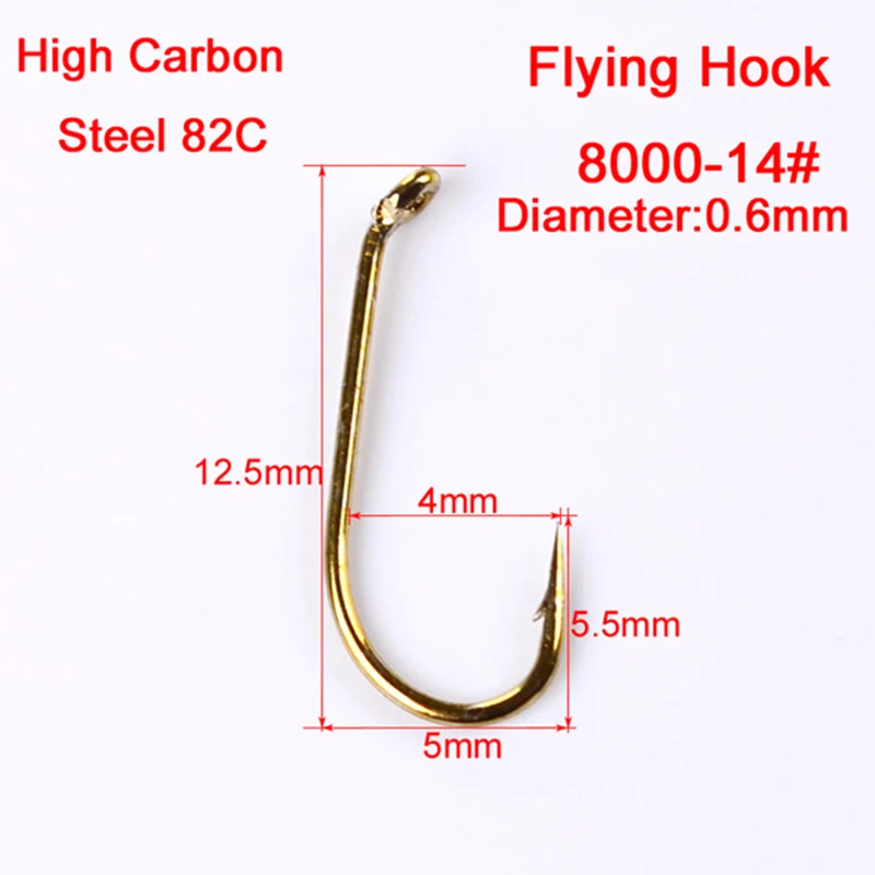 200pcs Fly Fishing Hooks 4 Sizes Fishing Trout Salmon Dry Fly Fishing Hook-in Fishhooks from