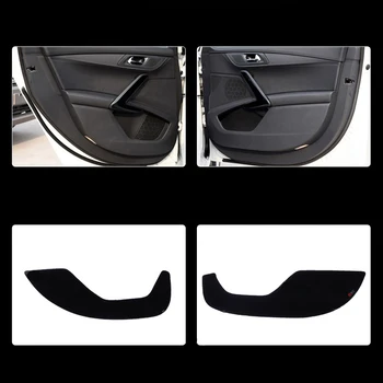 

4pcs Fabric Door Protection Mats Anti-kick Decorative Pads For Peugeot 508 2011-2015