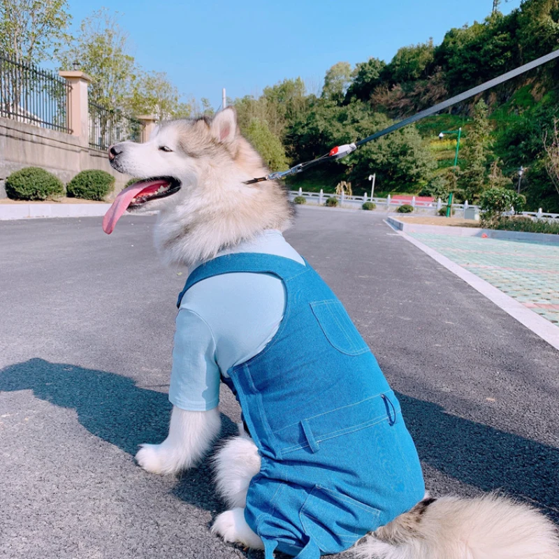 

Adjustable Dog Overalls Denim Jeans Jumpsuit Schnauzer Pug French Bulldog Dog Clothes Golden Retriever Samoyed Husky Clothing