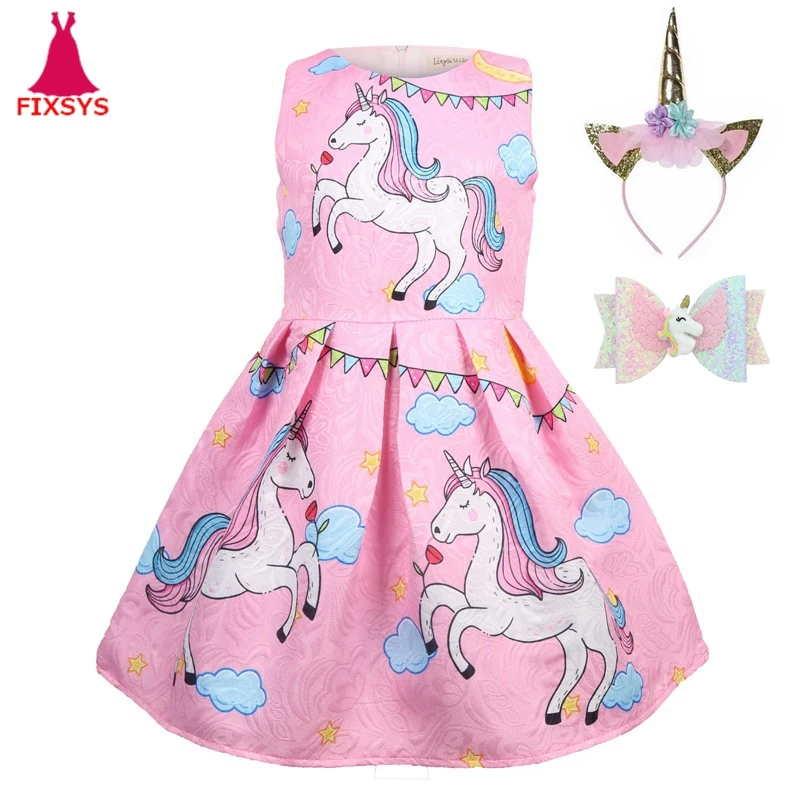 

Baby Girls Unicorn Dress Princess Birthday Party Dress 2019 Children Kids Costume Clothes Halloween Dresses Vestido Unicornio