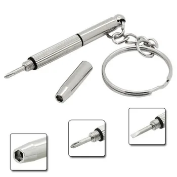 

Mini Multi-function Screwdriver Keychain Tool Repair Watch Glasses Portable Utility Tool Key Ring Clasp Buckle Pendant D20