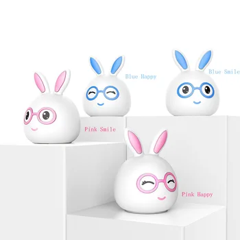 

Rabbit LED Night Light Touch Sensor Colorful Battery Powered Cartoon Silicone Bunny Bedside Lamp for Children Kids Baby Gift