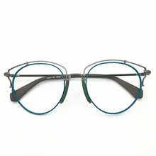 Belight оптический новое поступление металлические очки Рамка Женская мода Большой кошачий глаз рецепт очки Ретро рамка очки 045