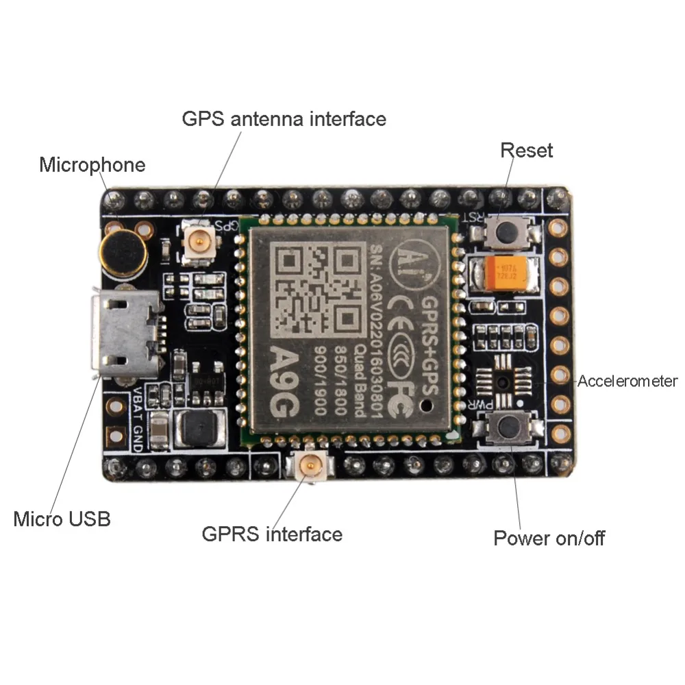 RCmall GPRS GSM A9 пудинг/GPRS GSM+ gps BDS A9G макетная плата SMS Голосовая Беспроводная для смарт-часов на FZ3022 FZ3023 DIY