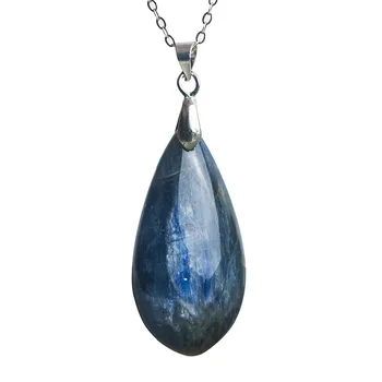 

Precious Natural Blue Kyanite Gemstone Crystal Water Drop Bead Necklace Fashion Natural Stone Pendant Suspension