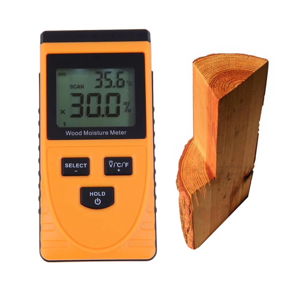 Quality Wood Moisture Meter Digital LCD Wood Timber Moisture Content Meter Damp Detector Tester