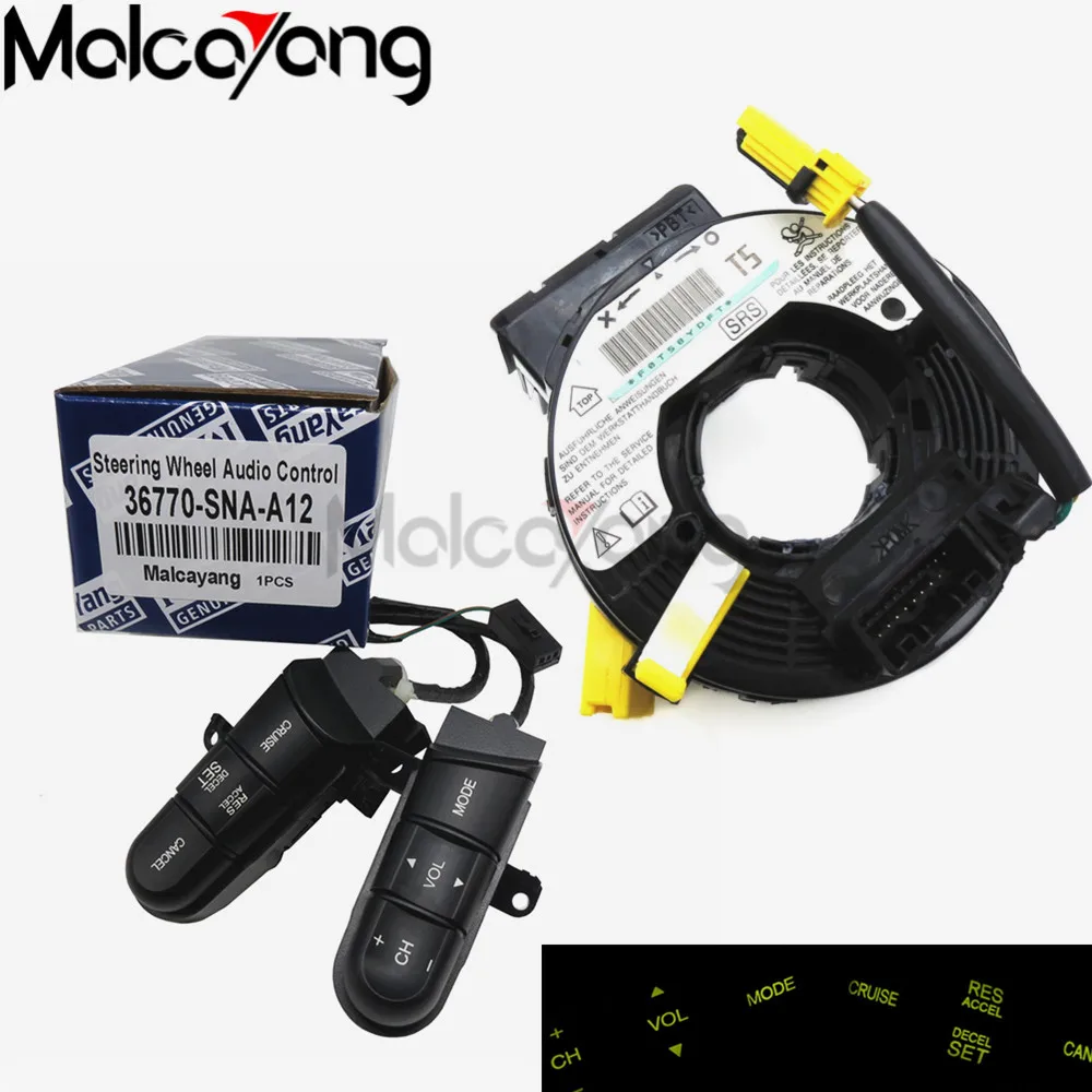 

1 Set Steering Wheel Control Buttons button Audio Volume Control button With Cables Cruise Switch For Honda Civic 2006 2007 2008