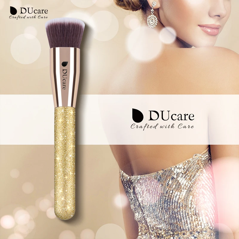 DUcare 1 шт. кисть для основы плоская Кабуки Золотые кисти макияжа Косметические