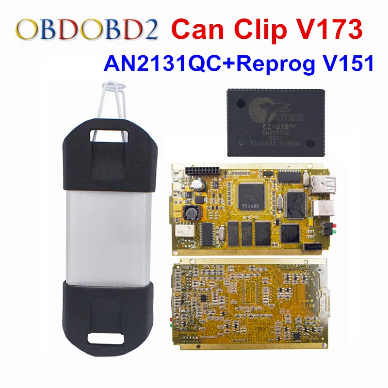 CYPERSS AN2131QC Full Chip For Renault Can Clip V173 Reprog V151 Auto Diagnostic Interface Gold Side