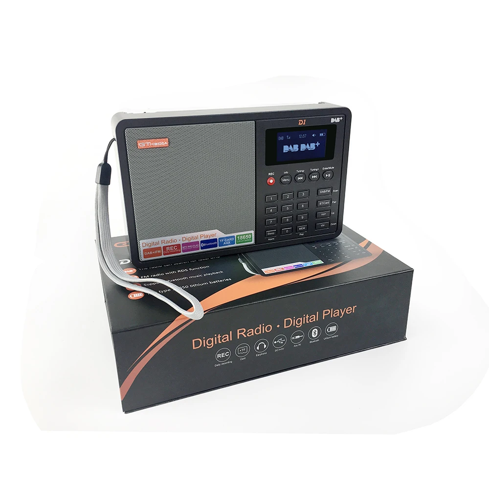 

Professional Black GTMedia D1 DAB+Radio Portable Digital Radio FM stereo Multi Band Radio Speaker with LCD Display Alarm Clock