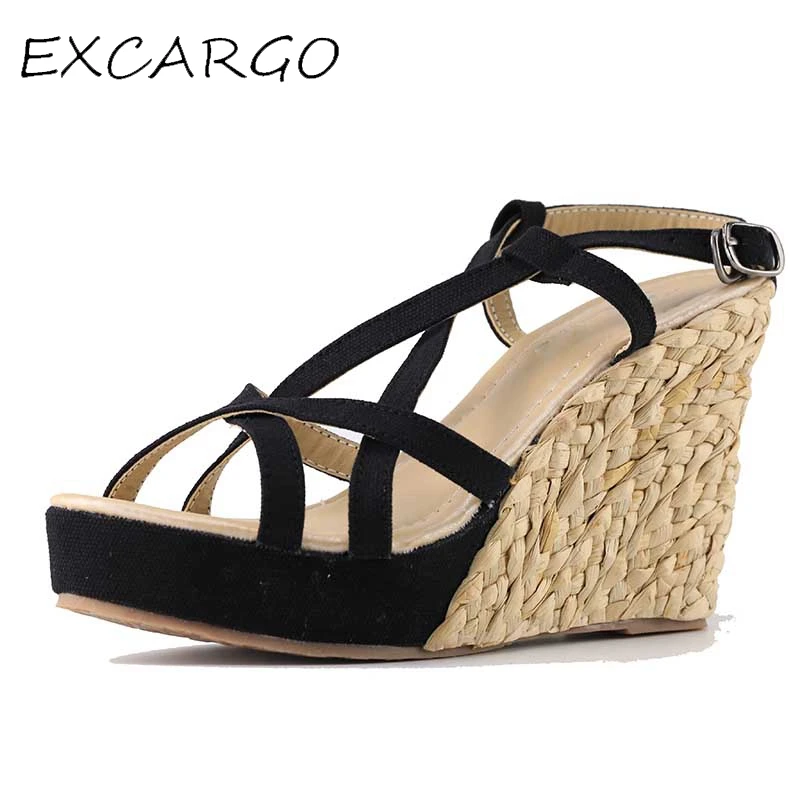 Bohemian Roman Slope Plus Size 30-43 Sexy High Waterproof Sandals 2017 New Women Wedge Pumps Summer Shoes