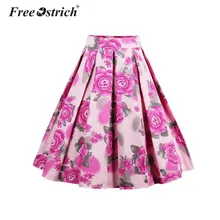 Свободная плиссированная юбка трапециевидной формы с цветочным принтом от Ostrich, юбки до колена с высокой талией, Aldas Jupe S40