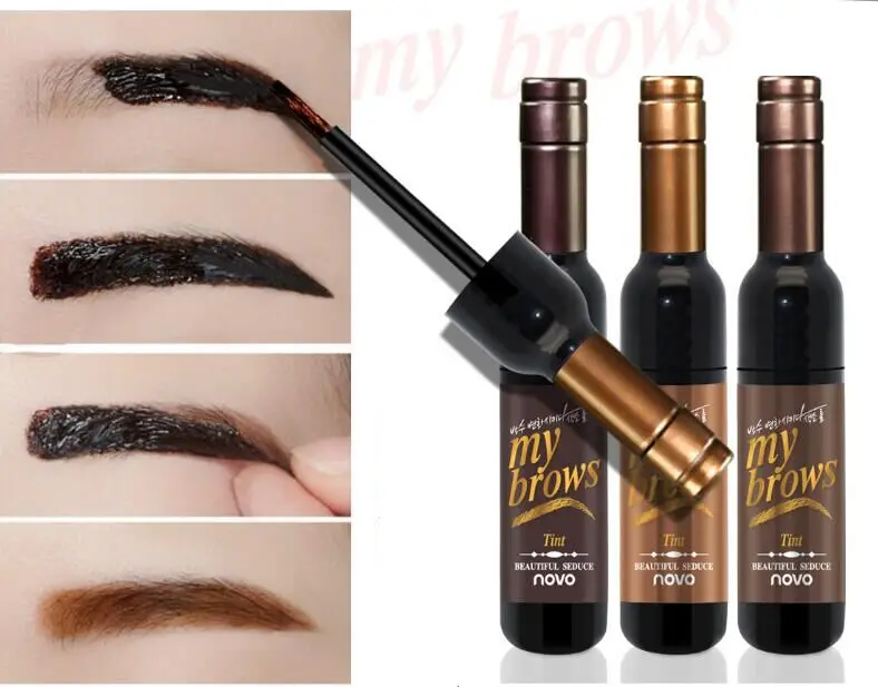 

Red Wine Bottle Peel Off Eye Brow ENhancer Dye Eyebrow Tattoo Tint Waterproof Long-lasting Gel Cream Make Up Cosmetics