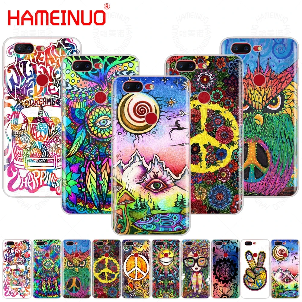 

HAMEINUO Hippy Hippie Psychedelic Art Peace cover phone case for Oneplus one plus 5T 5 3 3t 2 X A3000 A5000