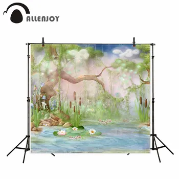 

Allenjoy backgrounds for photo studio Natural scenery river drawing cartoon photo backdrop newborn original design fantasy props