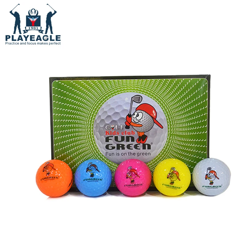

FUNGREEN 2 Layers Multi-Colored Practice Golf Balls Funny Training Sports Ball for Kids Playing Golf,12 pcs/set
