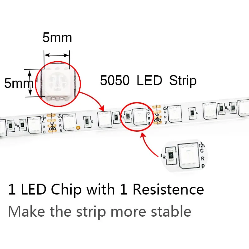 DC 12V 5m 3in1 RGB Светодиодная лента 5050 лампа RGB/белый/теплый белый диод гибкая веревка 60