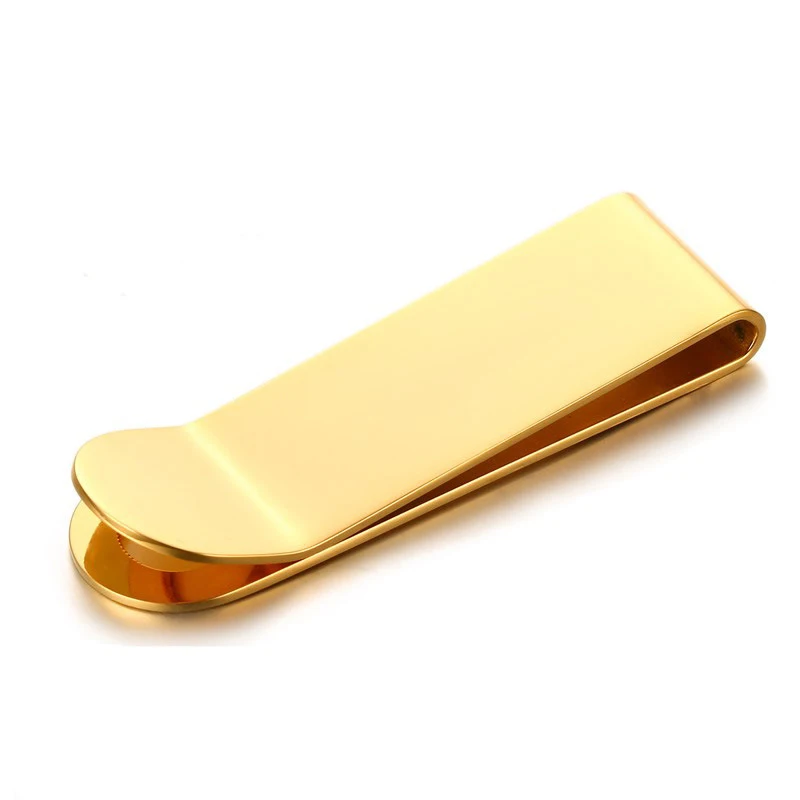 

Wholesale Gold Metal Clip Money Cash Simple Holder Titanium Steel Designer Metal Money Holder Wallet For Women & Men