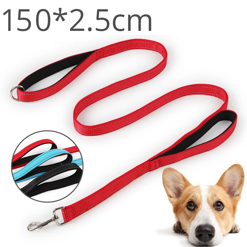 150CM Dog Leash Double 2 Handles Multifunctional Traction Rope Double