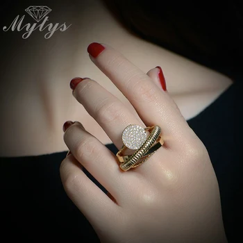 

Mytys Fashion Screw Vogue Circle Round Multi Layers Round Ring For Women R1101