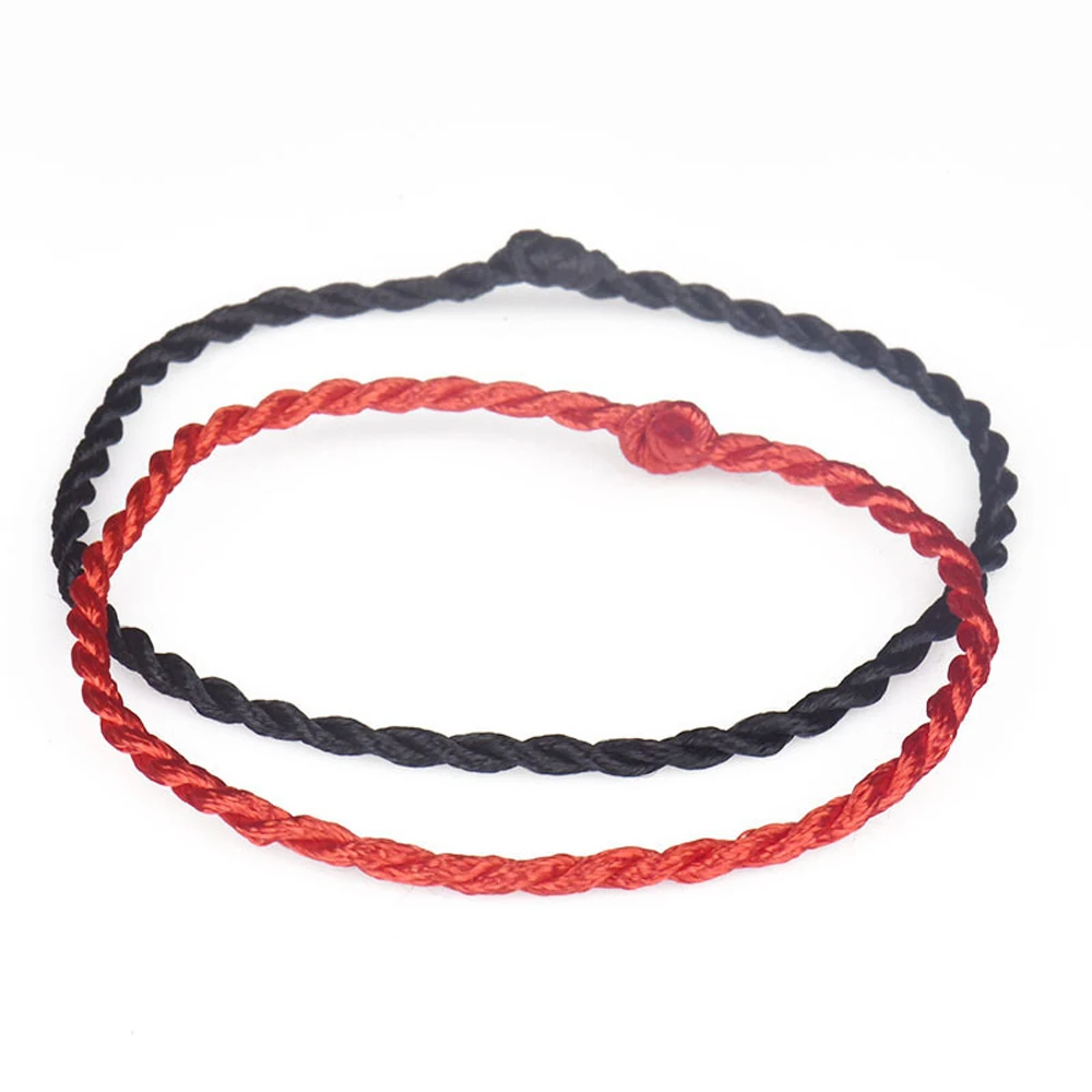 Wholesale 10Pcs/Set Fashion Red Thread String Bracelet Lucky Red Handmade Rope Bracelet for Women Men Jewelry Lover Couple Gift