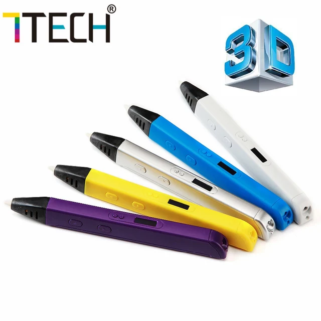 Cheap 7TECH Smart OLED Display 3D Printing Pen Kids Toys Drawing Creative Pen Plastic ABS/PLA Filament for 3 D Wireless Handles Pencil