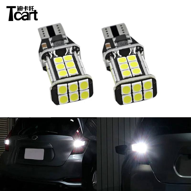 Tcart Car LED Reverse Lights Bulbs T15 Reversing Lamps White Back Up