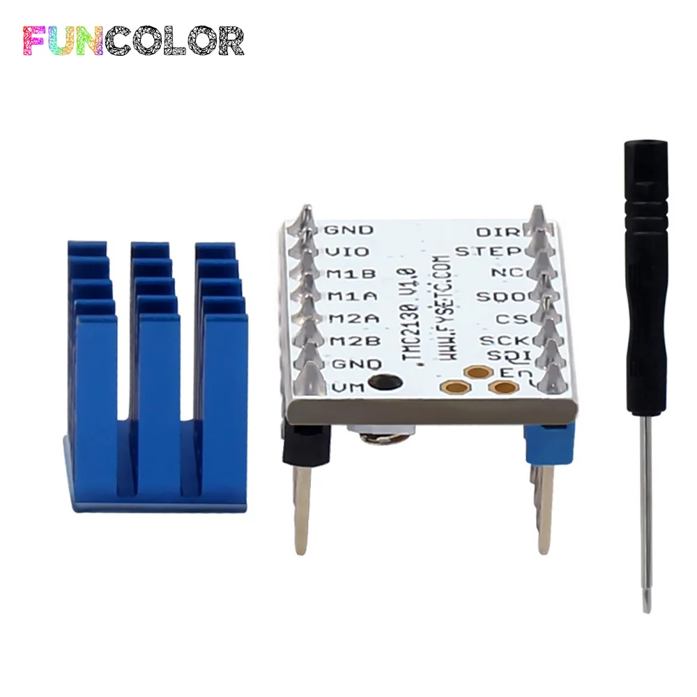 

Funcolor TMC2130 V1.0 Stepper Motor Driver With Heat Sink StepStick Mute Driver Silent Excellent Ramps 1.4 for 3D Printer Parts