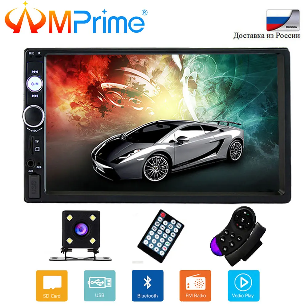 AMprime 2 Din 7 font b Car b font Multimedia Player Universal Bluetooth Touch Screen MP5