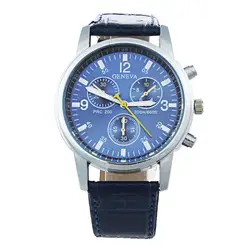 Новый год женщины и девушки часы 2017 модные дешевые кожаный ремешок аналоговый циферблат кварцевые наручные часы спортивные часы Relojes Mujer