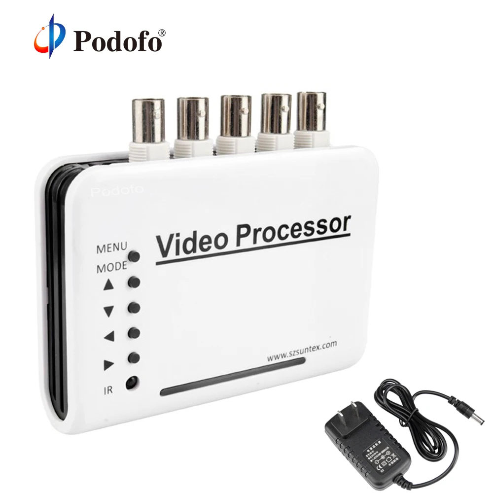 Podofo 4-CH канальный DVR CCTV видеоканал переключатель делителя Камера процессор Системы Switcher Цвет удаленного Управление + 5 адаптер BNC