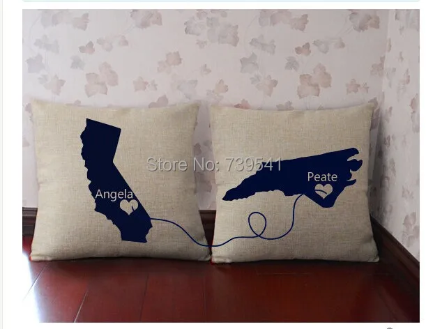 Custom Pillow Personalized Wedding His And Her Custom Pillow Personalized Wedding His And Her Cover State To Pillowcase