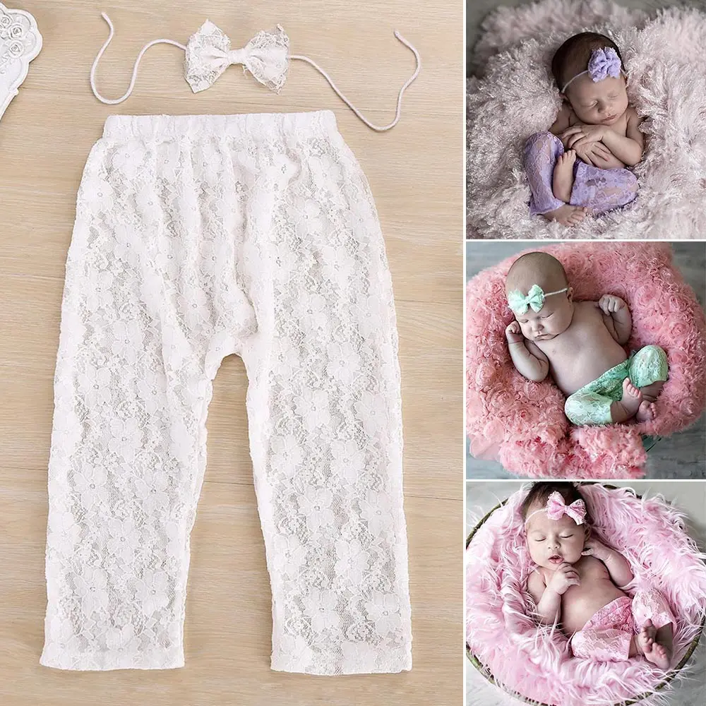 Newborn Lace Hat Baby Pant Photography Props Newborn Boy Girl Clothes Set Photo Props Baby Overall Outfit Photo Props Newborn