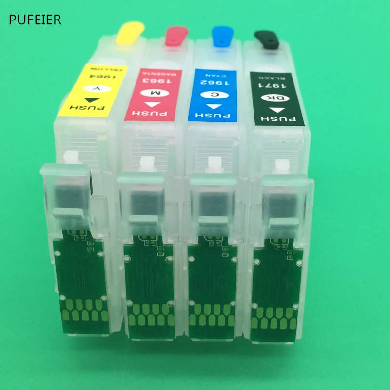 Vazia com Botão de Reset Chip para Epson Cartucho Recarregável Xp211 Xp204 Xp401 Xp411 Xp214 Xp101 Wf-2532 T1971 T1962-t1964 Xp201 10 High Quality Computador e Escritório