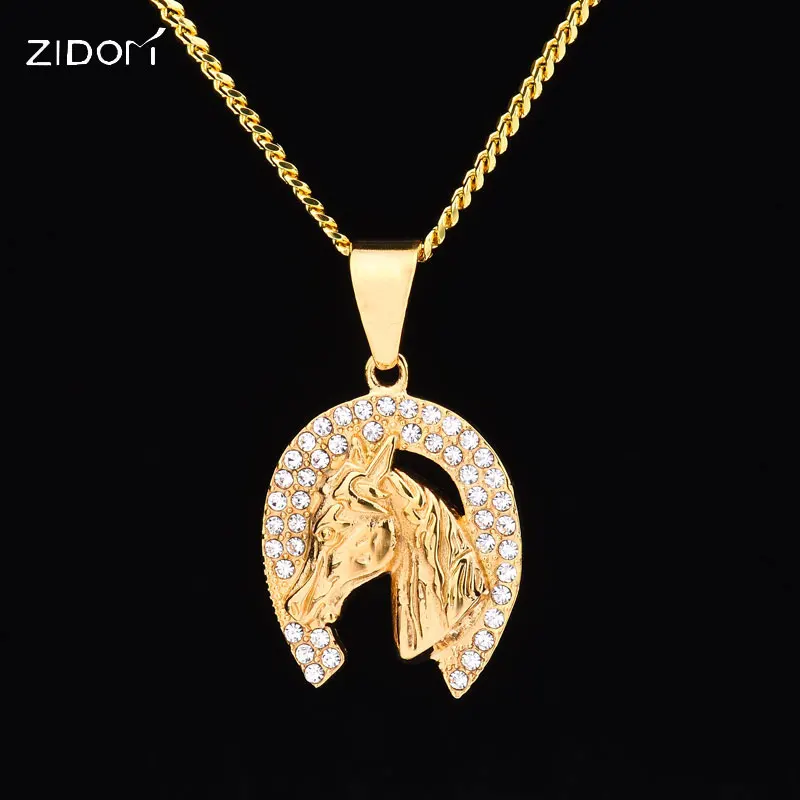 Мужская цепочка с подвеской в виде лошади из нержавеющей стали|horse pendant|necklace stainless