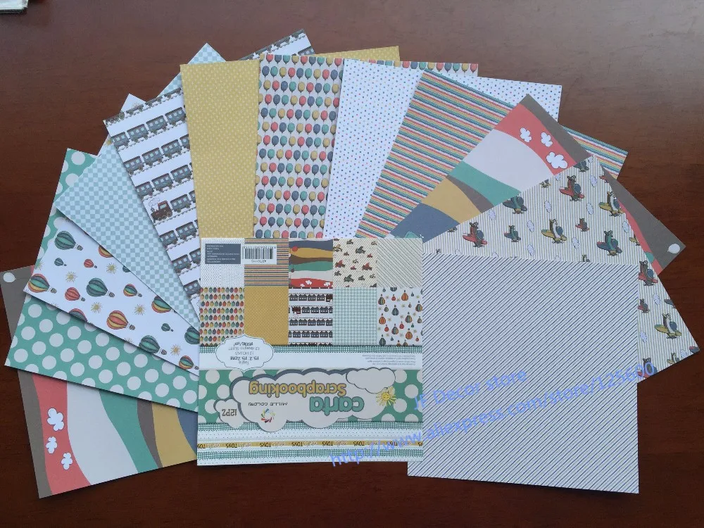 DIY Photo Album Scrapbooking Decorative Papers Air Design 6inches two Side Printed 12pcs/Set