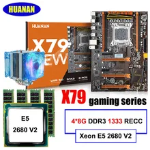 New arrival HUANAN X79 LGA2011 deluxe motherboard set Xeon E5 2680 V2 RAM 32G(4*8G) DDR3 1333MHz RECC with CPU cooler all tested