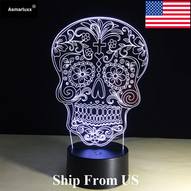 Asmarluxx skull 3d led lamp0007