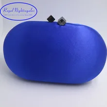 Женская атласная коробка для шелка клатч вечерняя сумка для Вечеринка выпускной вечер клатч сумка темно-синий и черный